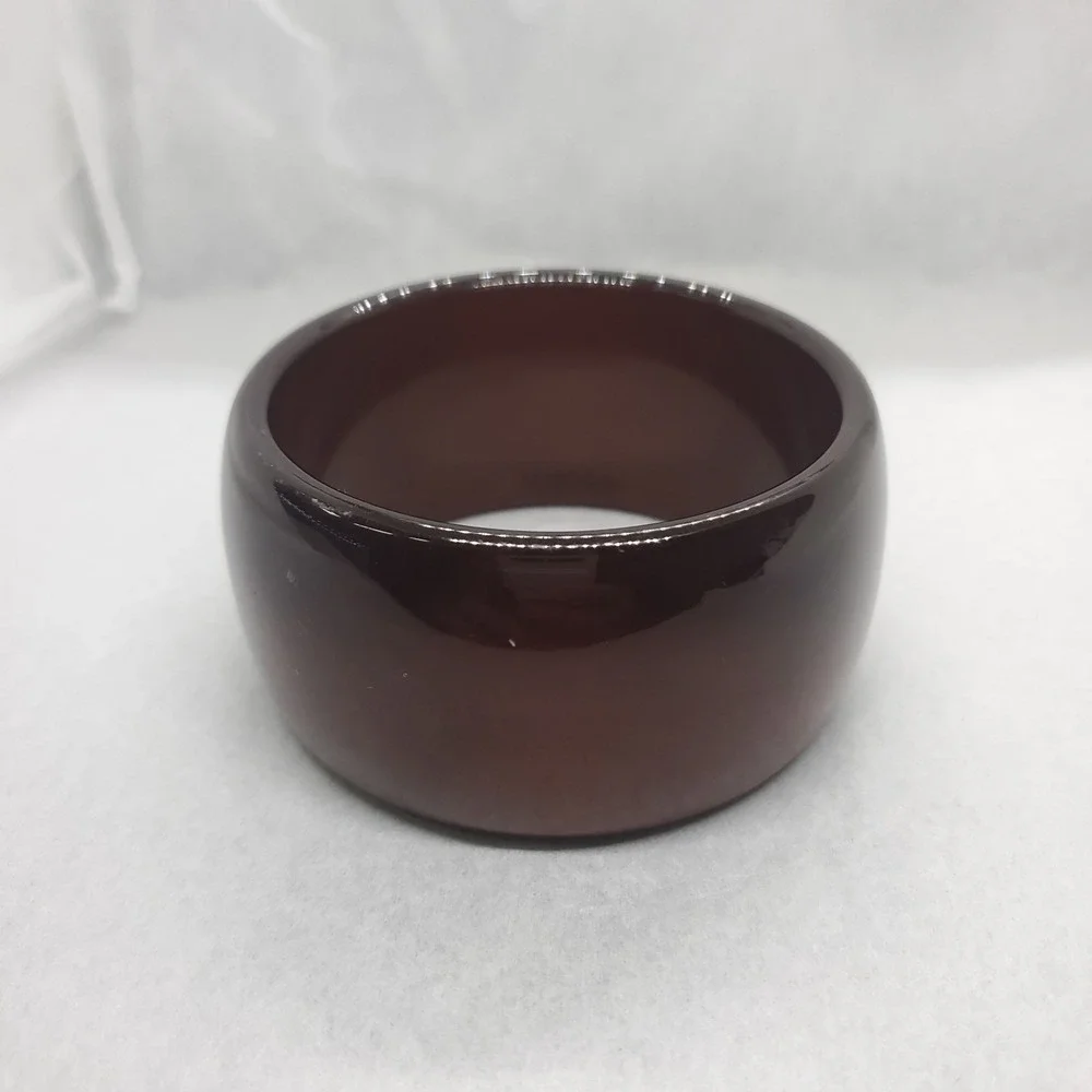 Max Mara Women's Thick‎ Brown Bracelet, 1.5 Inches Wide, Made in Italy